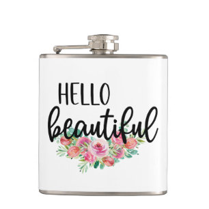 Cantil Olá Belas Rosas Aquarela Tipografia Moderna