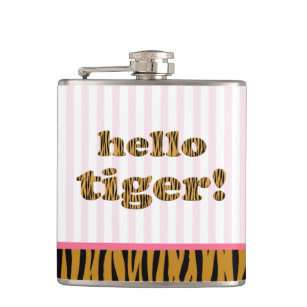 Cantil Olá, Tiger!   Impressão Digital Rosa
