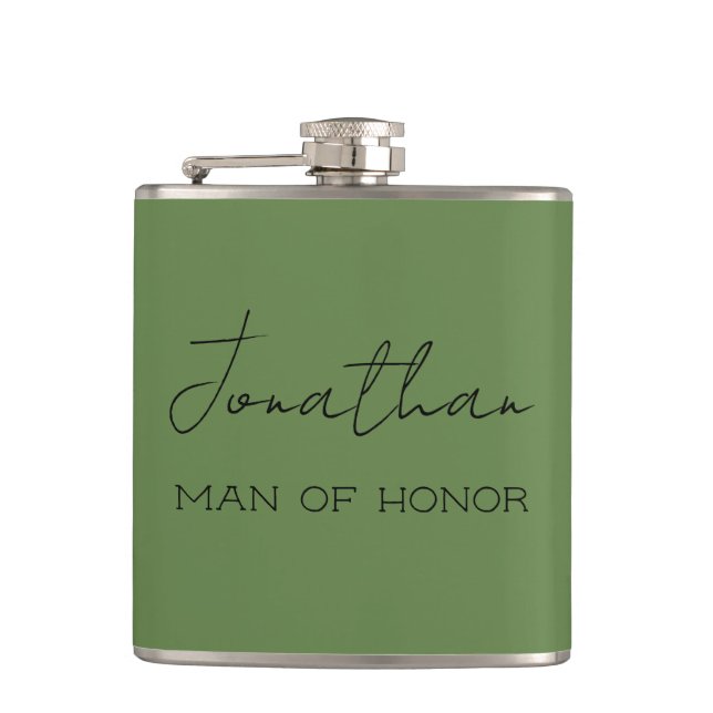 Cantil Olive Green Personalizado Homem de Honra  (Frente)