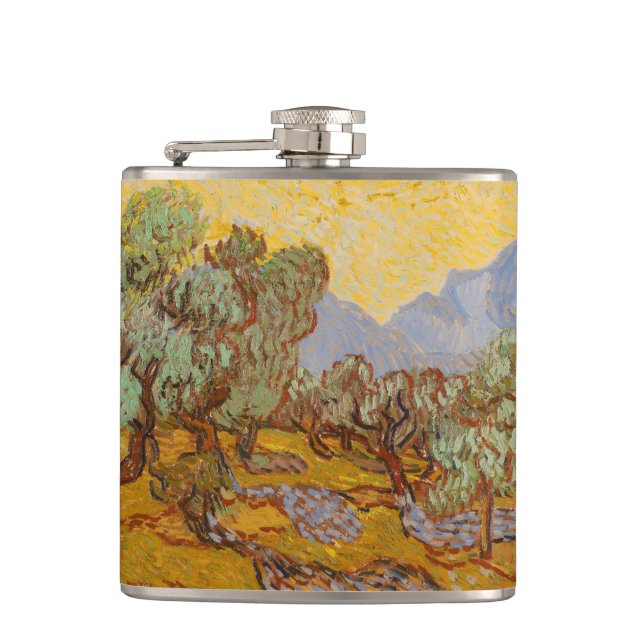 Cantil Oliveiras de Van Gogh Sol Amarelo Céu (Frente)