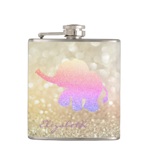 Cantil Ombre Glitter Elephant, Bokeh - Personalizado