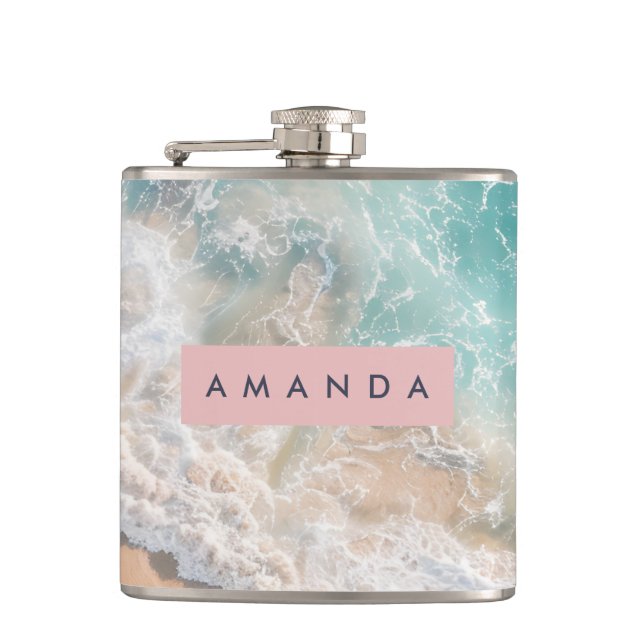 Cantil Onda do Oceano Turquesa Personalizada Praia (Frente)