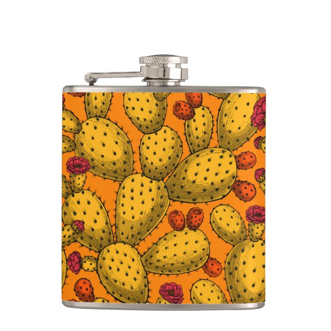 Cantil Opuntia florescente em amarelo (Frente)