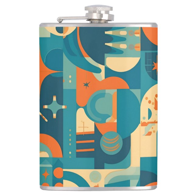 Cantil Orange and Teal Geometric Abstract (Frente)