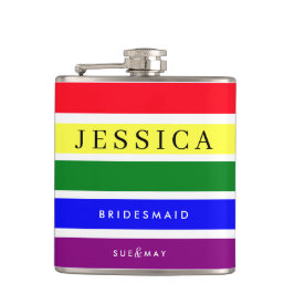 Cantil Orgulho de Bridesmaid Hip Flask | LGBTQ personaliz