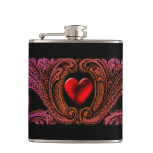 Cantil Ornamento roxo do gótico com garrafa do coração