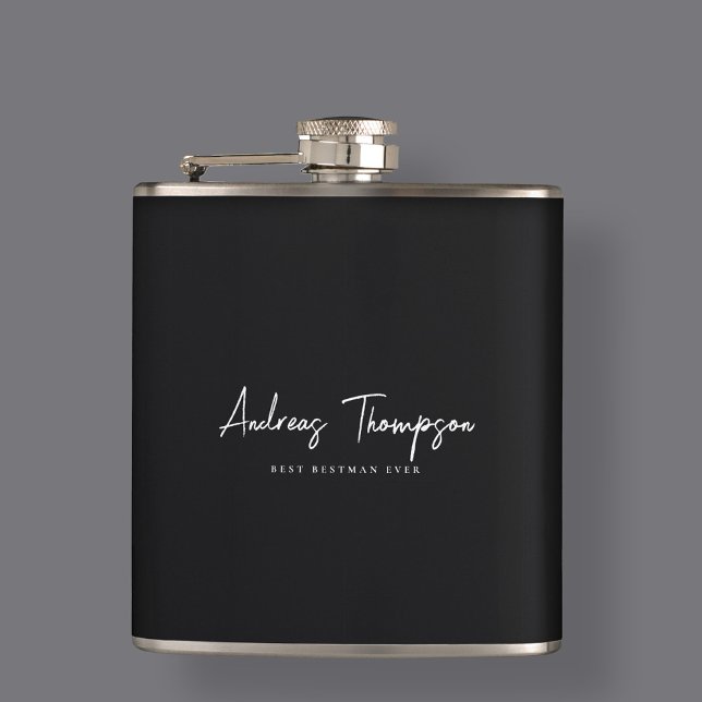 Cantil Os Padrinhos de casamento Mais Importantes Do Home (Modern Best Man Bestman Groomsmen Ever Black Flask
)