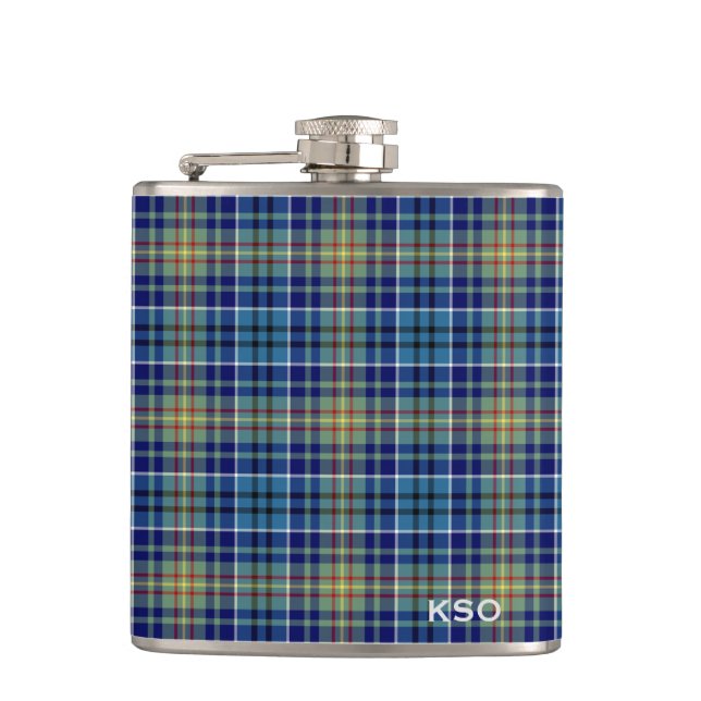 Cantil O'Sullivan Tartan Monograma Xadrez Azul e Verde (Frente)