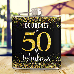 Cantil Ouro brilhante e preto 50 e fabuloso personalizado