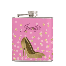 Cantil Ouro Chic Stilettos Rosa