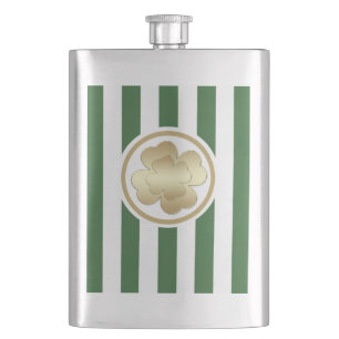 Cantil Ouro clássico sortudo de shamrock verdes listras