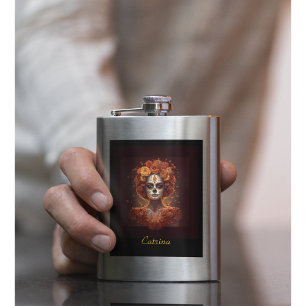 Cantil Ouro do Dia de los Muertos pintado