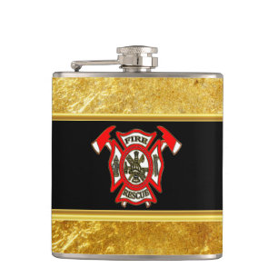 Cantil Ouro do logotipo do departamento dos bombeiros e