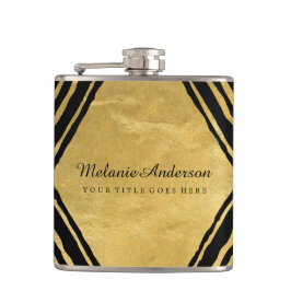 Cantil Ouro moderno e garrafa personalizada preto