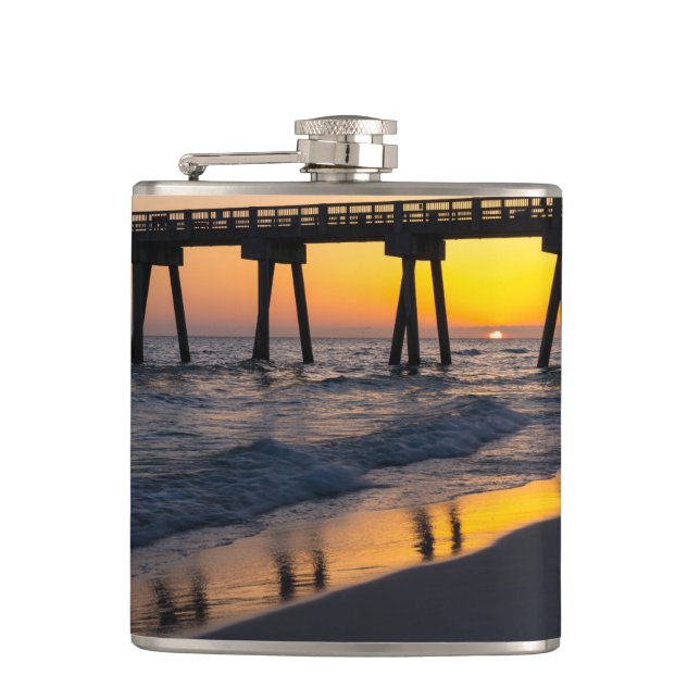 Cantil Ouro Panamá City Beach Sunset Refletion Flask (Frente)