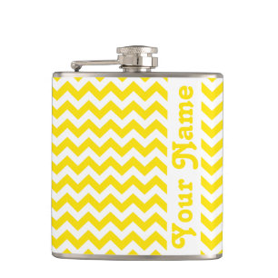 Cantil Ouro Safari Chevron Amarelo com nome personalizáv