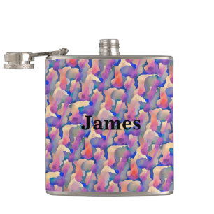 Cantil Padrão Aquarela Frasco Personalizado