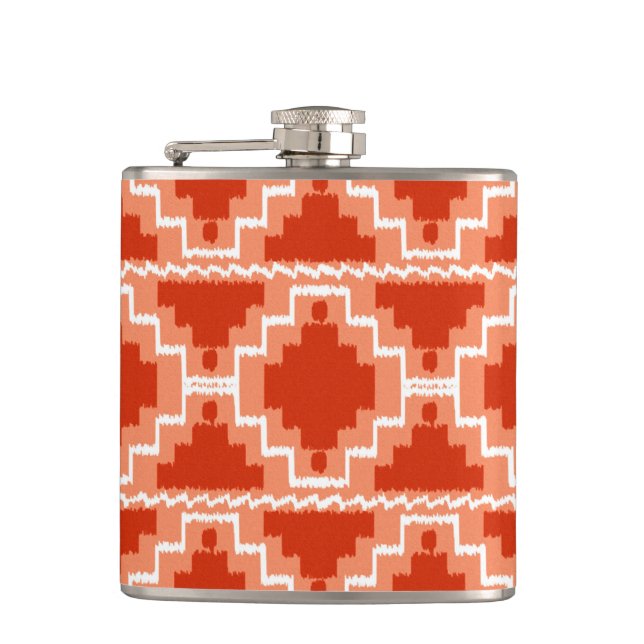 Cantil Padrão Azteca Ikat - Ferrugem, Laranja e branco (Frente)