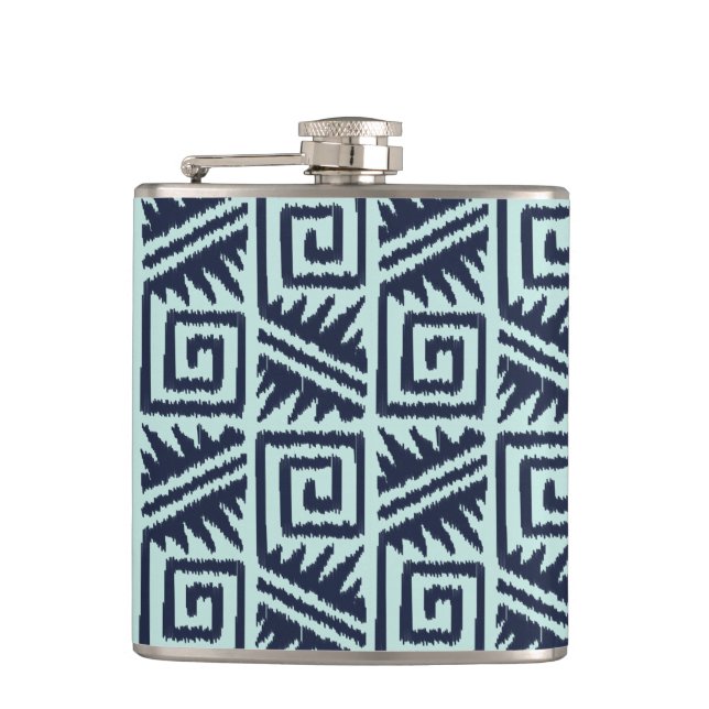 Cantil Padrão Azteca Ikat - Índigo e Azul Claro (Frente)