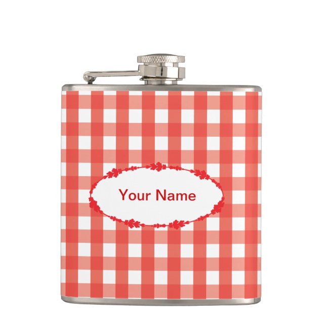 Cantil Padrão Clássico de Verificação de Gingham Vermelho (Frente)