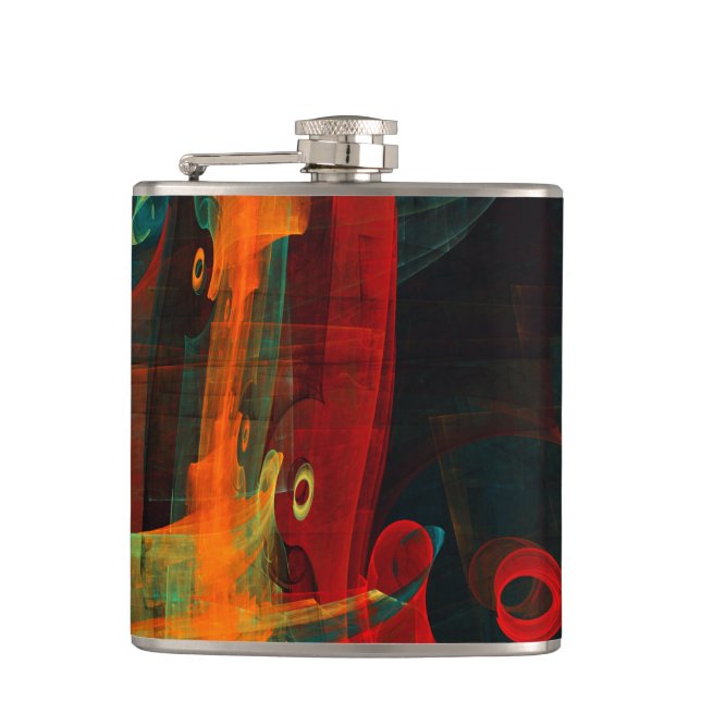 Cantil Padrão de Abstrato de Arte Moderno Vermelho Azul-L (Frente)