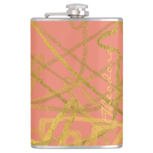 Cantil Padrão de Abstrato de cor rosa Dourada chic