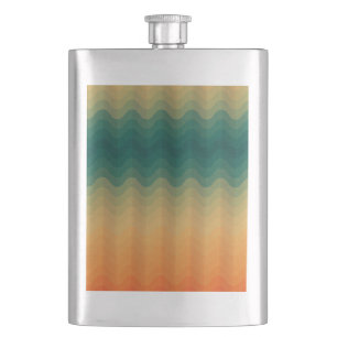 Cantil Padrão de Abstrato de Ondas Laranja e Verde