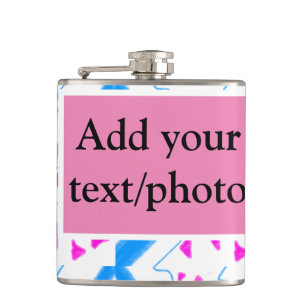 Cantil Padrão de aquarela azul rosa adicionar nome texto