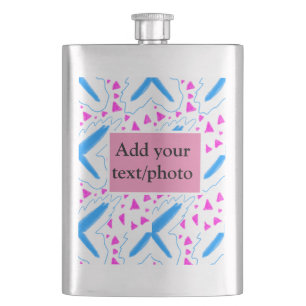 Cantil Padrão de aquarela azul rosa adicionar nome texto