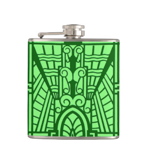 Cantil Padrão de arquitetura deco, verde leve de jade