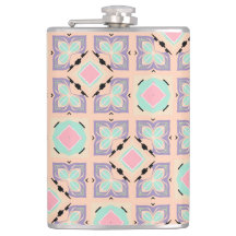 Padrão de Azulejo Geométrico Pastel | Rosa Lilás R