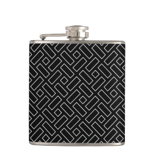 Cantil Padrão de Bloco Linear Preto e Branco - Preto