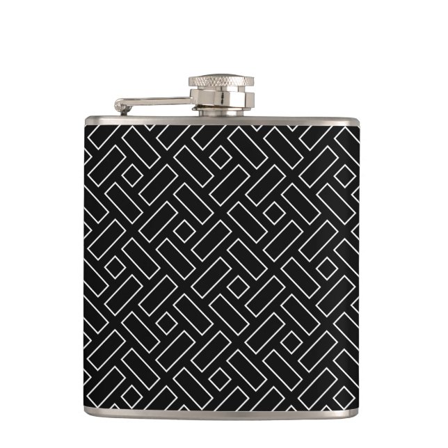 Cantil Padrão de Bloco Linear Preto e Branco - Preto (Frente)