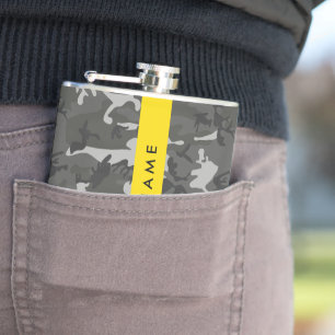 Cantil Padrão de Camuflagem Cinza, Seu nome, Personalizar