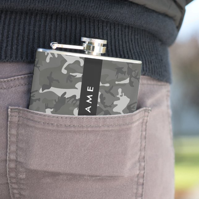 Cantil Padrão de Camuflagem Cinza, Seu nome, Personalize (In Situ)