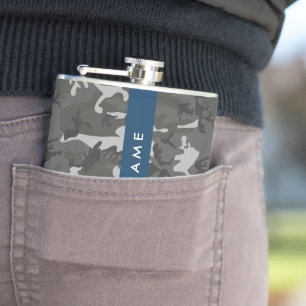 Cantil Padrão de Camuflagem Cinza, Seu nome, Personalize