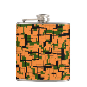 Cantil Padrão de Camuflagem Digital Laranja Verde Preto