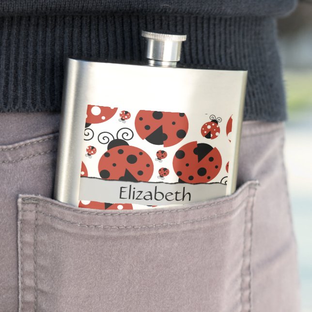 Cantil Padrão De Damybugs, Red Ladybugs, Seu Nome (In loco)