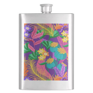 Cantil Padrão de design floral exótico colorido
