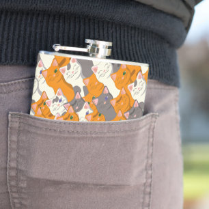 Cantil Padrão de diagonal do gato preto branco do Ginger