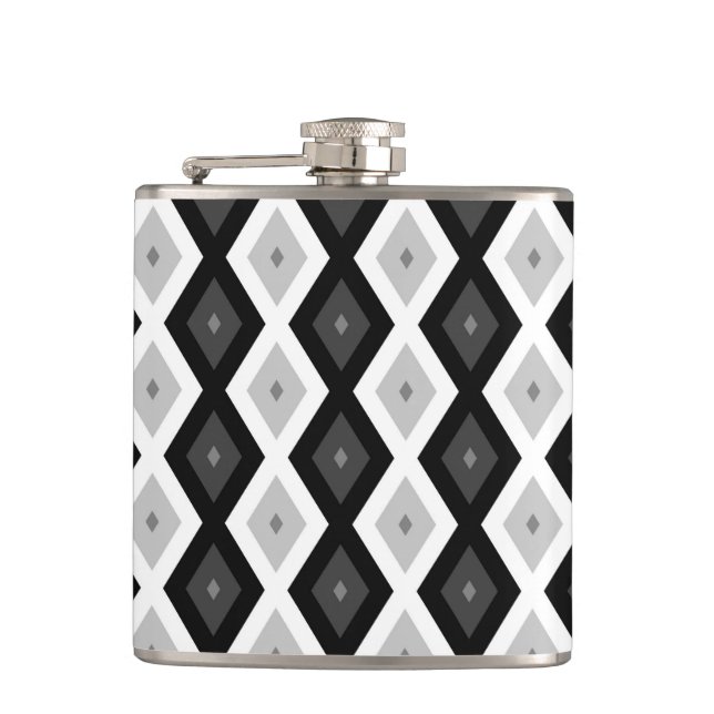 Cantil Padrão de diamante preto, branco e cinza (Frente)
