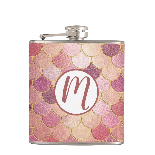 Cantil Padrão de Escala de Sereia do Shimmer Dourado rosa (Frente)
