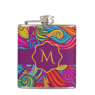 Cantil Padrão de espirais coloridas onduladas personaliz