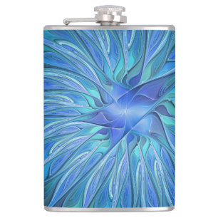 Cantil Padrão de fantasia de flor azul, arte fractal abst