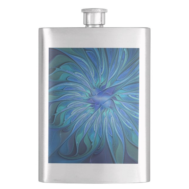 Cantil Padrão de fantasia de flores azuis, arte frontal A (Frente)