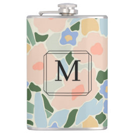 Cantil Padrão de Flor Azul Claro Cor-de-Rosa do Pastel Mo