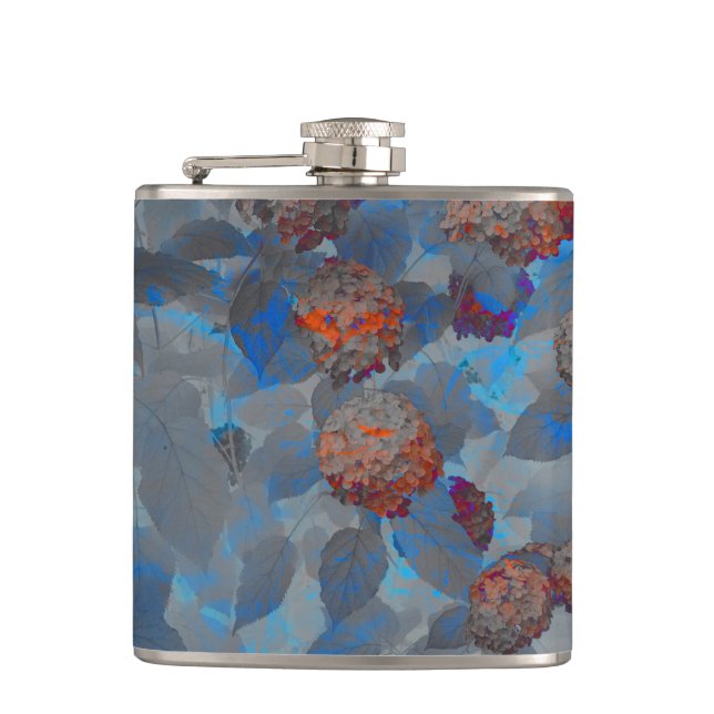 Cantil Padrão de flor de cor laranja azul arte digital (Frente)