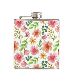 Cantil Padrão de Flores Rosa em Aquarela-69677