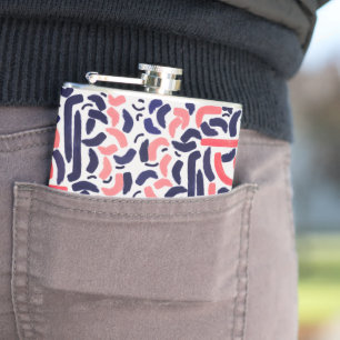 Cantil Padrão de Formas de Azul Artístico e Acrílico L