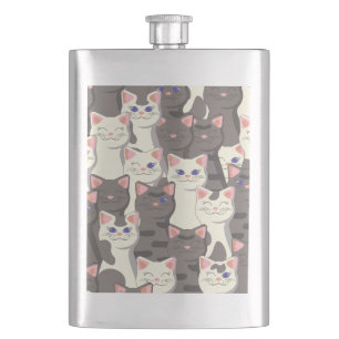 Cantil Padrão de gatos brancos e cinzas